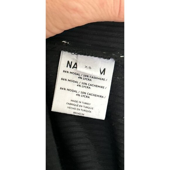 NADAM Bodysuit Knitted Modal Cashmere Black Crewneck Fitted Size XSmall - Picture 6 of 6
